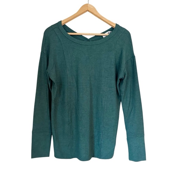 Michael Stars NWT Front to Back Long Sleeve Top Madison Brushed Jersey Ivy Large - Picture 1 of 6